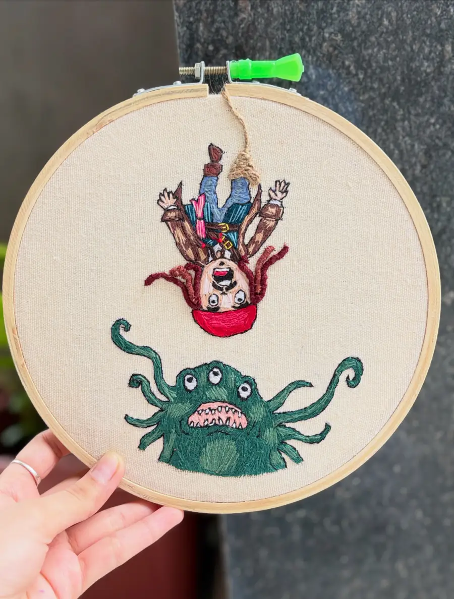 Jack & the Kraken, hand embroidery by Haré Creations